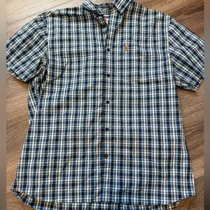 Fjallraven Men's Blue Plaid Button-Down Shirt